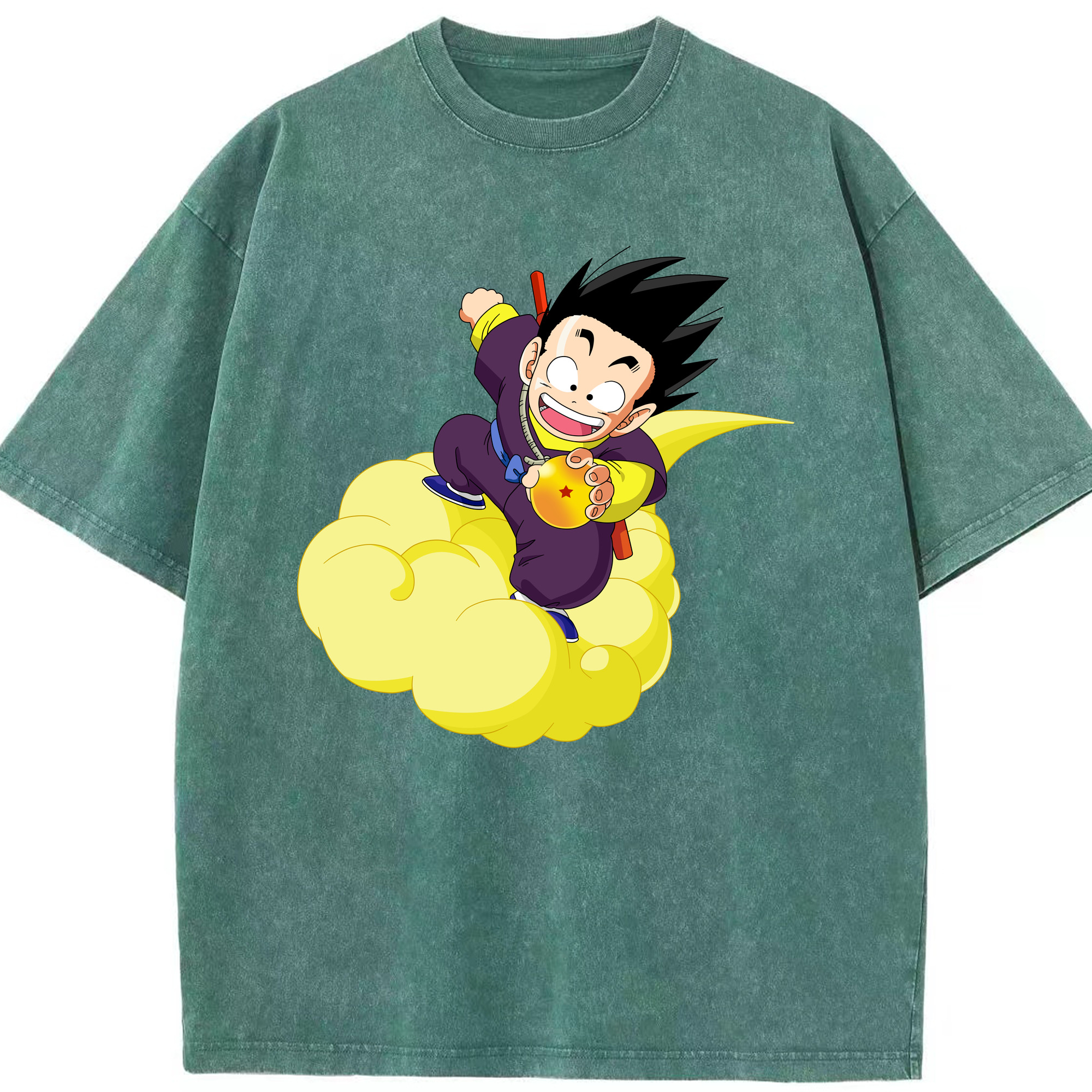 （画像用） ドラゴンボール 孫悟空（そん ごくう）Son Goku カカロット DRAGON BALL Kakarotto 綿100% ヴィンテージ風 半袖Tシャツ（フロントプリント）
